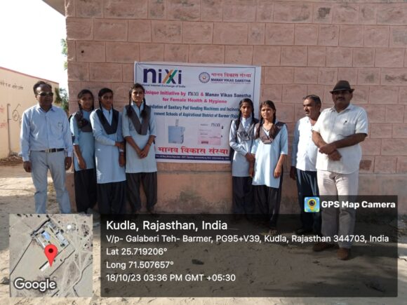 Installation of Sanitary Pad Vending Machines and Incinerators in Government Schools in Barmer, Rajasthan by MVS